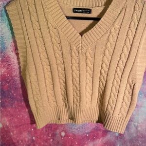 SHEIN Beige Cable Knit Crop Top